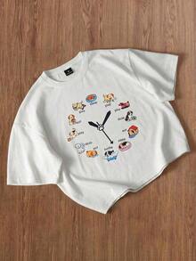 Men's Casual Short Sleeve Crew Neck Summer Print T-Shirt, Summer Streetwear Tee, Drop Shoulder Tee, Gifts For Boyfriend, Back To School, Graphic Tees HS3S - 白色的 - 查看 8