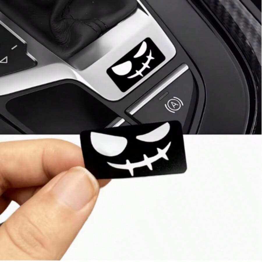 2 miếng dán decal hình mặt cười tinh nghịch bằng vinyl, phù hợp với mọi loại xe. - A - Xem 1