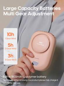 kinscoter 1PC Rechargeable 1800mAh Mini Portable Fan Camping Beach Travel Accessories Back To School Outdoor Summer Air Cooler Handheld Neck Fan Personal Waist Ventiladores - Pink - View 3