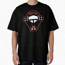100% Cotton T-Shirt With "Los Angeles In The Center Of All Eyes" Print, Unisex Los Angeles Team Model, Vintage Pattern Print T-Shirt, High Quality Cotton Shirt - 黑色4 - 查看 6