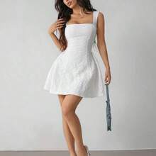 PETITE Women's Sleeveless Solid Color White Summer Midi Dress, Simple & Casual For Everyday Wear,Rave Outfits Festival,Summer Dresses For Women,White Dresses For Women - Púrpura malva - Ver 4