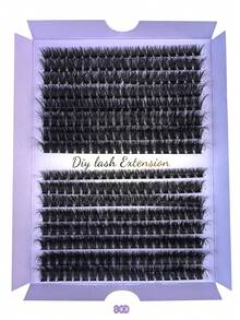 蓬鬆睫毛簇套組 100D/80D/60D 加厚簇狀睫毛接種 個別睫毛 仿貂毛睫毛簇 320pcs D捲 8MM/10MM/12MM/14MM/16MM/18MM 睫毛接種 戲劇化睫毛接種 睫毛簇,睫毛簇,個別睫毛,睫毛,假睫毛 - D - 查看 16