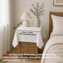 1 pieza Mantel rectangular, resistente a manchas & resistente a arrugas, mantel de poliéster lavable, adecuado para mesa de comedor, fiesta de buffet y decoración de camping, mantel de decoración de boda, tela protectora contra el polvo - Blanco - Ver 10
