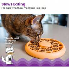 Catstages Slow Feeder Bowl Indoor Cats, Stimulating Treat Puzzle Toy, Dry Or Wet Food, 1/2 Cup Capacity, One Size, Orange - 橘子碗 + 均碼 - 查看 2