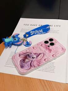 Disney Lilo And Stitch Phone Case : 3D Fluffy Pattern Border Protector Phone Soft Phone Case With A Free Cute Stitch Bracelet Chain Lanyard, Stitch, Lilo, Angel, For Apple 17 Promax 17 Pro 16 15 14 13 12 11 Pro Max XS Max X XR Soft Cover Summer Phone Case - trắng - Xem 6