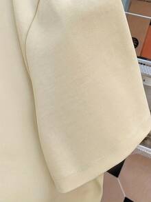 Camiseta de manga corta con estampado de perro salchicha, estilo americano y moderno, camisa casual minimalista, diseño versátil de moda para primavera y verano - Camiseta unisex de algodón holgada con cuello redondo y manga corta, estilo vintage urbano, blusas para mujer. blusas.blusas casuales para dama. - Albaricoque - Ver 3