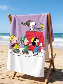SNOOPY 畅销史努比超细纤维沙滩巾，卡通儿童沙滩浴巾，夏季海边吸水毛巾 - 長方形 - 查看 8