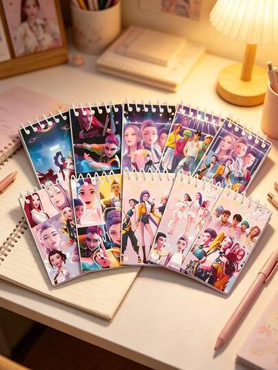 10 piezas de Cuadernos espirales mini con diseño de X, portátiles para uso diario, viajes, escuela, oficina, adecuados como regalo para adolescentes, niñas, parejas, festivales, cumpleaños, cazadores de demonios pop, Squishy