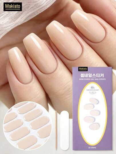 Soft Apricot Colored Nail Stickers, Gentle Milky Apricot Tone Moisturizing And Brightening, Minimalist And Clean Versatile Design. Ultra-Thin And Fine Texture Adheres To Nail Curvature, Firmly Attached And Waterproof, Long-Lasting. Self-Adhesive, Easy Application For Beginners, Suitable For Commuting, Dates, And No-Makeup Face Looks, Creating A Soft And Elegant Minimalist Manicure