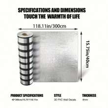 1 Roll Reflective Textured Self-Adhesive 3D Grid Wall Sticker, Decor For TV Background, Living Room, Bedroom - 1PC - View 3