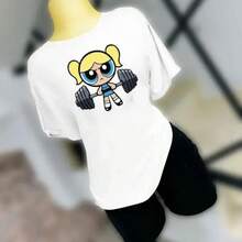 Cheap Women's Sports Oversize T-Shirt For Super-Cool Gym Girls, Bombshell, Acorn, Bubble Girl Power Long Blouses For Women, Pretty Blouses For Women, Sports Essential For Summer. - 10 - 查看 1