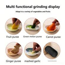 1pc Ceramic Grinding Mortar, Suitable For Grinding Ginger, Garlic, Cheese And Vegetables, Manual Kitchen Tool, Available In Fish Shape And Rectangular Mortar, Compact And Easy To Clean, Suitable For Home And Outdoor Use - Multicolor - View 9