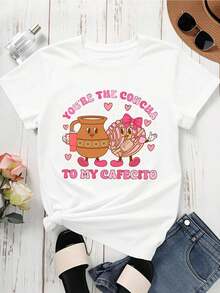 Eres la Concha de Mi Cafecito, Linda Camiseta para Amantes del Café Mexicano con Diseño de Olla de Cerámica y Pan de Concha para Mujeres y Niñas - Blanco - Ver 4