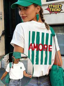 Women's Casual Short Sleeve Crew Neck T-Shirt - Printed Design, Soft And Comfortable Fabric, Machine Washable,  White Summer Blouse - White - View 3