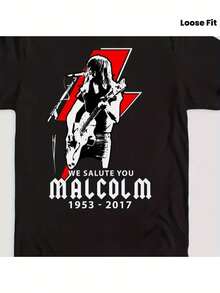 Men's T-Shirt Tribute Edition "We Salute You" Road To Hell T-Shirt- Black Red White Graphic Print, Machine Washable Casual Rock T-Shirt, Music Fan Apparel, Four Seasons Comfort, Vintage T-Shirt - Black - View 2