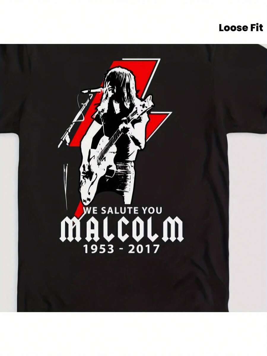 Men's T-Shirt Tribute Edition "We Salute You" Road To Hell T-Shirt- Black Red White Graphic Print, Machine Washable Casual Rock T-Shirt, Music Fan Apparel, Four Seasons Comfort, Vintage T-Shirt