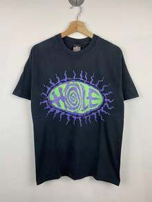 Unique 1990s T-Shirt With Hole Design - Vintage Graphic Tee For Men And Women With A Striking Hole Design, Casual Short-Sleeve Crew Neck Top, Suitable For All Genders - 黑色 - 查看 6