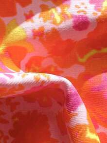 Conjunto de bikini de 2 piezas para mujer de verano con tela jacquard de unicolor, volantes en el borde y tirantes ajustables - Multicolor 2 - Ver 6