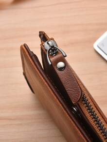 New Men's Short Zipper Wallet, Multi-Card Slots Large Capacity Card Holder Portable,Fathers Day Gifts - Multicolor - View 8