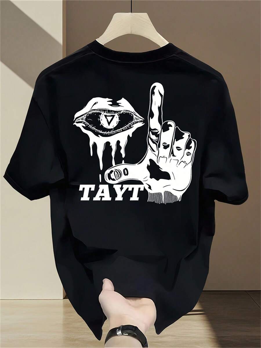 Nueva camiseta de manga corta para mujer de 180 g,% algodón - Camiseta casual versátil con estampado de verano para hombre - Camiseta con estampado de verano para parejas - Unisex - Regalo para vacaciones - Negro - Ver 1