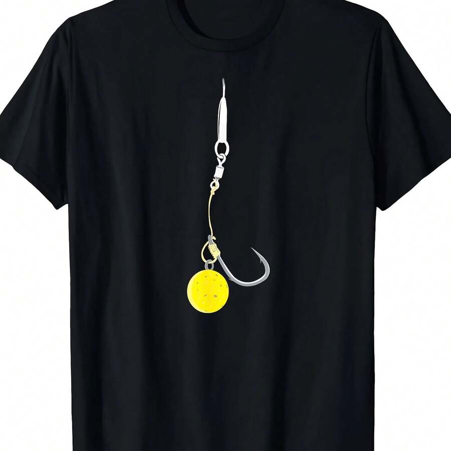 Men's Cotton T-Shirt With Graphic Design Of Carp Fishing Tackle And Corn Bait, Women's Oversized Loose-Fitting T-Shirt, Casual Spring And Summer Top - 款式 - 查看 1