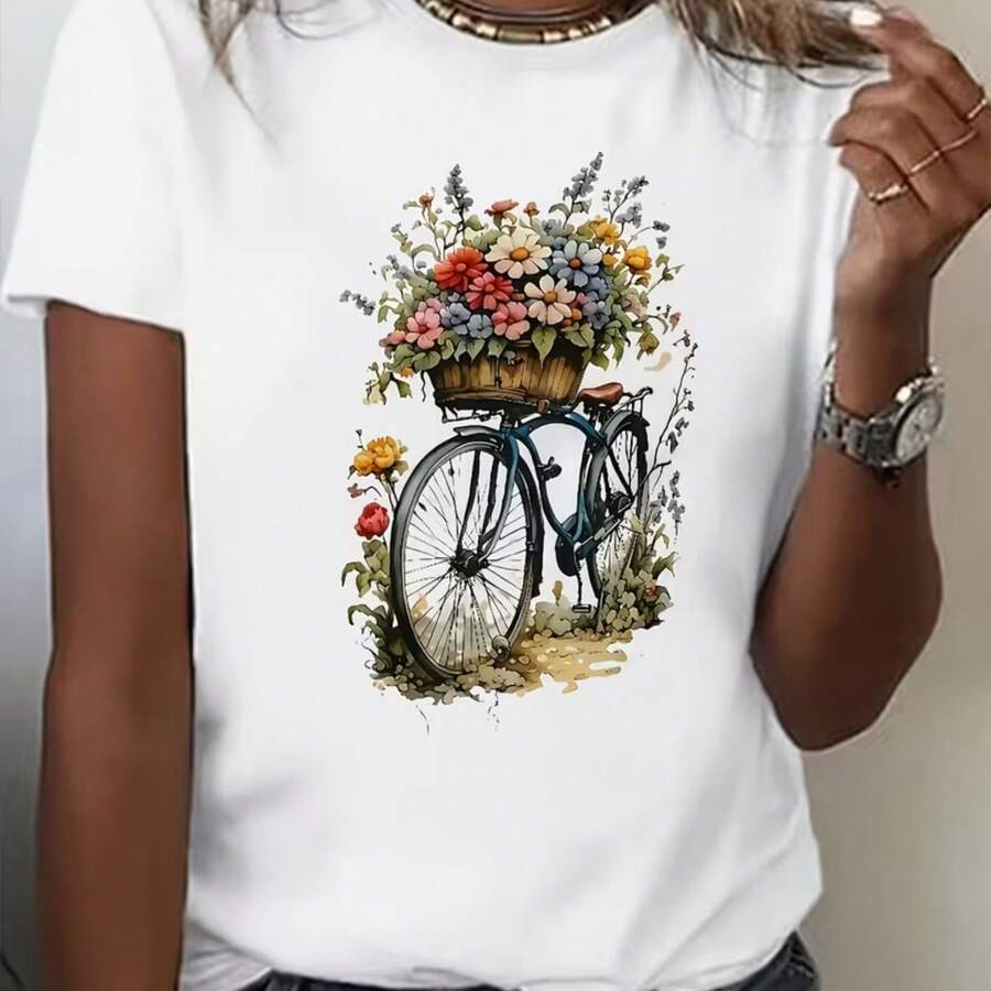 Camiseta impresa para hombres y mujeres - Blanco - Ver 1
