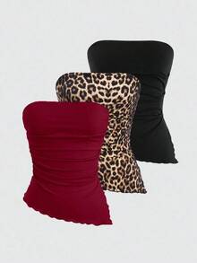 Top tubo asimétrico con volantes sexy  para mujeres - Multicolor 8 - Ver 7