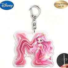 [Móc khóa nam in phẳng 2D hình Công chúa Disney, mặt dây chuyền chữ cái đầu tên cặp đôi gồm 26 chữ cái tiếng Anh từ A-Z, thích hợp làm quà tặng Lễ Tạ ơn, Lễ Phục sinh, Ngày của Cha, Ngày Valentine, Sinh nhật, Quà tặng mùa tựu trường] - Nhiều màu - Xem 3