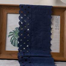 0.9/1.6 英吋寬白色刺繡蕾絲飾邊，花葉鉤編緞面絲帶，適用於縫紉、DIY 手工、婚紗、窗簾和服飾裝飾、DIY 婚禮、禮物包裝和初學者縫紉 - 多色B - 查看 18