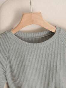 Body elegante y casual para mujer, body de manga corta y cuello redondo para uso diario - Gris - Ver 7
