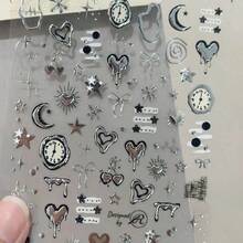 Película protectora de lente para teléfono Apple 18Pro, 18Promax, 17 Promax + Pegatina decorativa de oso lindo DIY Material base de película protectora de cámara - Corazón de metal - Ver 8