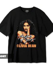 Herren-Shirts Olivia Dean T-Shirt - The Art of Loving Tour - Unisex Heavy Shirt Frühling und Sommer Urlaub Stylische Oberteile, Lieblings-Grafik-T-Shirts för män och kvinnor, Dam T-Shirt, Mujer, Motif Mujer, Lämplig för vardagsbruk, Herrkläder, Grafiska T-shirts för män och kvinnor, Mujer, Motif Mujer, Lämplig för vardagsbruk, Herrkläder, Grafiska T-shirts för män. - Svart - Visa 1