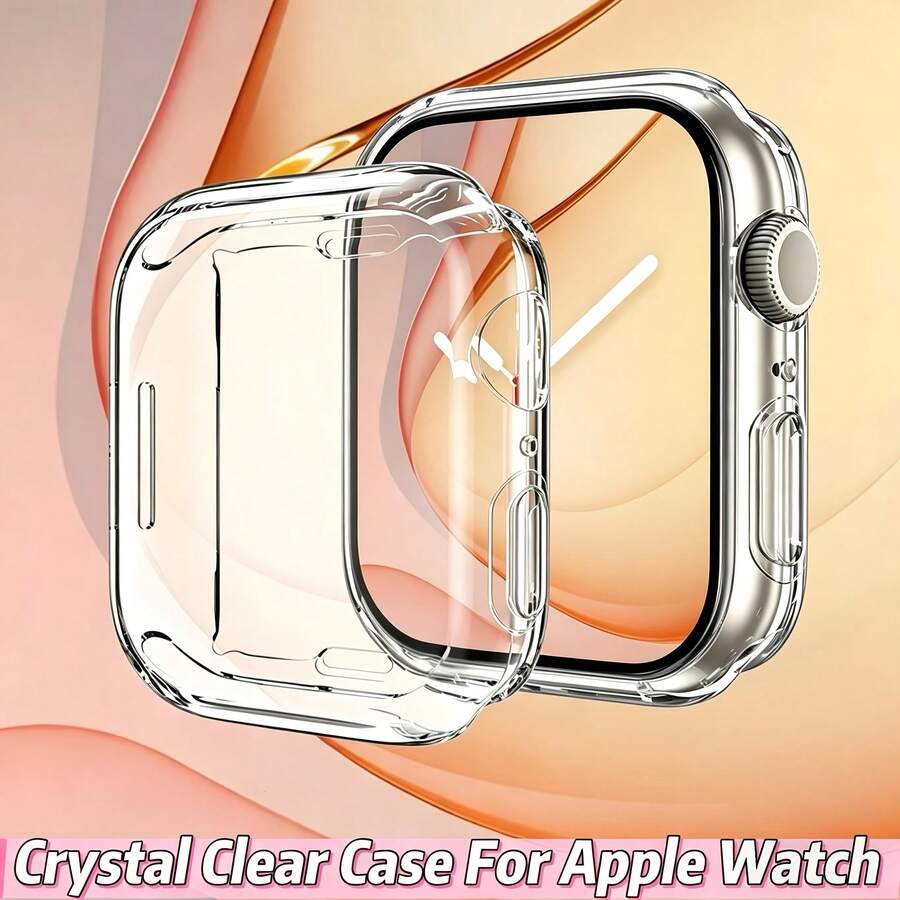 1个透明全包覆手表保护壳,适用于38MM/40MM/41MM/42MM/45MM/46MM/49MM Series 9 8 7 SE 6 5 4 3 2 1。全包覆超薄TPU保护壳,带屏幕保护膜,适用于S10/S11 42MM/46MM透明全包覆手表壳。 - 無色 - 查看 1