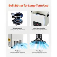 Solder Fume Extractor, 3-Stage Filtration Soldering Smoke Absorber With 180 M³/H Strong Suction & 3-Level Airflow, Compact Desktop Brushless Smoke Extractor For Soldering DIY Welding - 180 M³/h - View 6