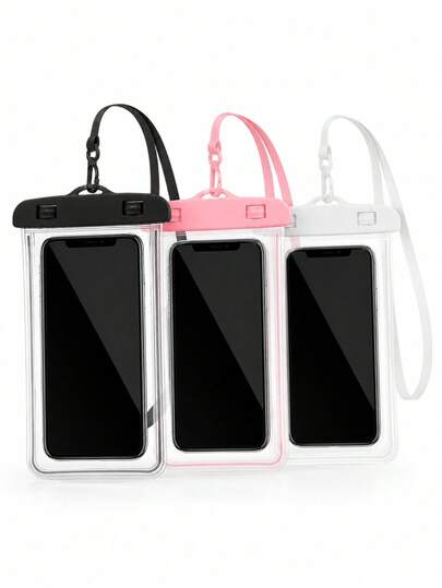 通用IPX6防水手机套 - 兼容 17/16/15/14/13/12/11 Pro Max、Galaxy S22/S23及其他7.0英寸及以下手机，触控灵敏，适合海滩、邮轮、雨天等场合，附带挂绳