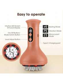 Massaggiatore elettrico per il rilassamento muscolare, dispositivo per massaggio della pelle e strumento per massaggio muscolare, massaggiatore Gua Sha vibrante e riscaldante, adatto per gambe, braccia, fianchi, muscoli e vita, capacità della batteria 1200mAh, perfetto per regali, vacanze e uso domestico - Multicolore - Visualizzare 6