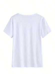 1 pieza Camiseta divertida de algodón con estampado de trébol de San Patricio para profesores, para el verano, camiseta de manga corta suave para mujer, camiseta elegante y cómoda para mujer, camisetas gráficas, 180g 100% algodón. - Blanco - Ver 5