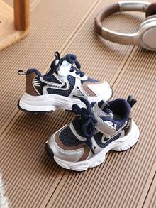 1 Pair Kids Mesh Sneakers, Boys' Spring/Summer Breathable Toddler Mesh Shoes, Girls' Anti-Slip Sports Shoes, - Blue - View 1