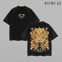 XH Graphic T-Shirt, Classic Battle Manga Merchandise, Gift For Anime Fans, Soft Cotton Casual Wear, 100% Pure Cotton, Anti-UV, RZRY Men's Summer T-Shirts - 黑色 - 查看 5