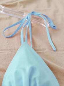 MEXGlowEve Vestido corto de verano para mujer de unicolor y espalda descubiertaMEX O8GB - Celeste - Ver 6