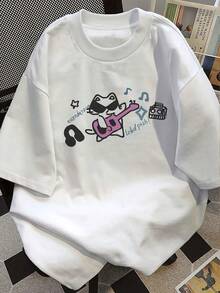 Sommar Toppar Dam 2026 European And American  Design Fashionable Printed Sports T-Shirt  Haut éTé - White - View 6