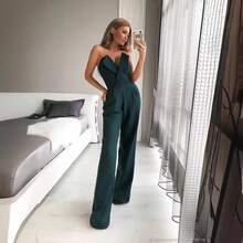 Women's Chinese-Inspired Jumpsuit With Traditional Details And A Modern Cut, Perfect For Everyday Looks In Spring And Summer. - 墨綠色 - View 4