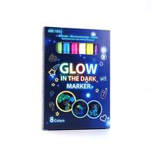 8 colores de marcadores que brillan en la oscuridad, bolígrafo luminoso, absorbe la luz, brilla automáticamente en la oscuridad - reutilizable - Multicolor - Ver 11