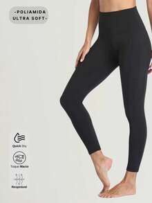 High-Compression Leggings With Pockets - Performance And Practicality - PTO - View 4