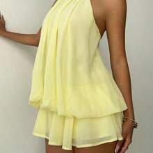 Women's Chiffon Elegant Butter Yellow Halter Tie Mini Dress,Women Dating Dress,Women Night Out Dress,Summer Dresses For Women, Honeymoon Outfits Woman .Women Wedding Guest Dress. Island Vacation Outfits,Wedding Guest Dress Women ,Sun Dresses For Women ,Elegant Dresses For Party, Birthday Dresses For Women - Multicolor - Ver 3