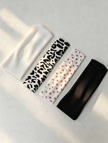 1 pieza/4 piezas Accesorios para el cabello de mujer con estilo minimalista y versátil, de estilo fresco tipo INS. Diadema transpirable y suave para uso diario y citas - Multicolor - Ver 2