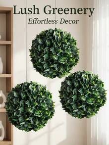 1/3pcs Artificial Grass Ball, PE Material, 28cm (11 Inches) Diameter. Ideal For Wedding Decorations, Office/Living Room/Bedroom/Dining Room Decor, Party/Wedding/Garden Decorations, Home Decor, Party Events/School Dormitory Decorations, Easter Decorations, Spring/Summer Decor, And Home Accents. - Green - View 8
