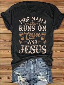 Mother& Daughter Best Friends For Life T-Shirt, 100% Cotton Round Neck T-Shirt Short Sleeve, Women Men Family T-Shirt, Funny Gift T-Shirt, Regular Fit Comfortable Stretch Fabric All-Season Wear Cotton T-Shirts - 黑色 - 查看 1