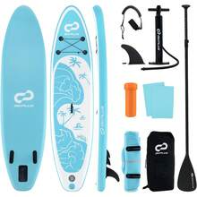 Infable Stand Up Paddle Board, 10FT/10.5FT/11FT SUP With Accessory Pack, Adjustable Paddle, Carry Bag, Fin, Hand Pump, Leash, Repair Kit - Light Blue Coconut Wave - View 12
