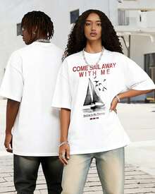 Camisetas Gráficas para Hombre, Manga Corta, Estampado de Surf, Cuello Redondo, Algodón, Casual, Camisetas WAVERIDER para Hombre FTIN - Blanco - Ver 6